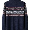Christmas Geometric Print Half Zip Sweater