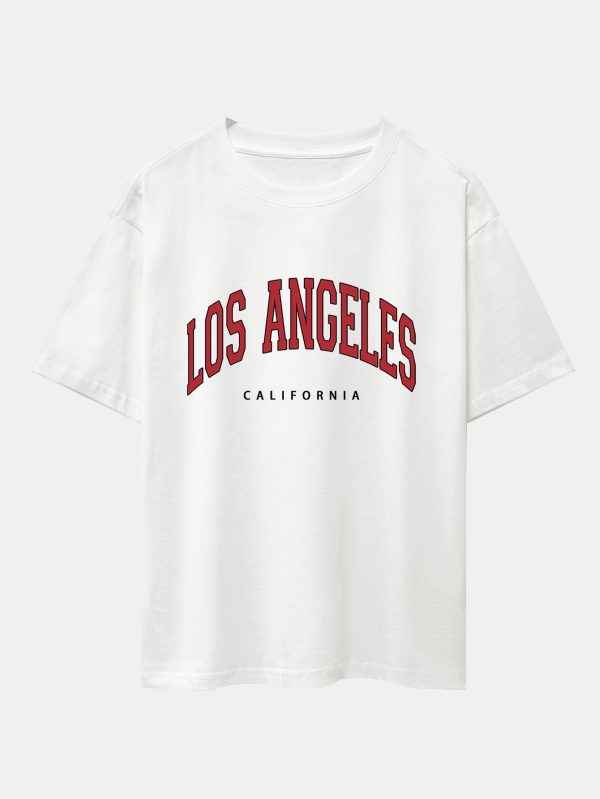 e15ef6e943939d4a3c346886ffc22c876e3cbfce45a69e057e6c6a1734c6f2ea.jpg Los Angeles Print Drop Shoulder Oversize T-Shirt & Corduroy Shorts