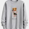 Astronaut Bear Print Relax Fit Sweatshirt