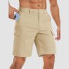 Men's Cargo Shorts with Multi Pockets for Work Elastic Waist Casual Cotton Shorts
