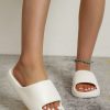 Fashion White Slides For Women, Single Band EVA Slippers