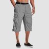e5fc3f181b1adbd6b3ecc9573c9cbbee0b88d7cc2500528f60b239f50b38264f.jpg Men Summer Casual 3/4 Long Cargo Shorts Twill Cotton Elastic Waist Multiple Pockets Comfortable Capris Trousers