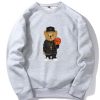 Basketball Bear Print Sweatshirt & Jogger Pants