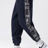 Corduroy Paisley Print Panel Pants