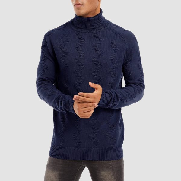 e81a52bdf13af62e6f89684575f4b9e9b7408a5d4d11a7a7f9c38d0b91c0d37a.jpg Men's Turtleneck Sweater Heavyweight Long Sleeves Cotton Pullover Knitted Casual Sweatshirt