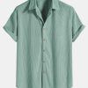 Corduroy Button Up Short Sleeved Shirt & Straight Leg Corduroy Pants