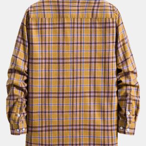 Long Sleeve Button Up Plaid Shirt