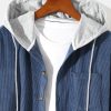 Long Sleeve Hooded Corduroy Overshirt