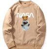 Nasa Bear Print Raglan Sleeves Sweatshirt