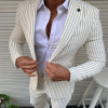 Casual Vertical Stripe Lapel Collar Blazer & Pants 2Pcs Set