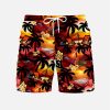 Suitmens Men's Men's Tiki Style Hawaiian Vacation Print Three-Piece Set 035