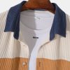 Long Sleeve Corduroy Patchwork Shirt