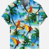 Suitmens Men's Tiki Party Hawaiian Vacation Print Three-Piece Set 030