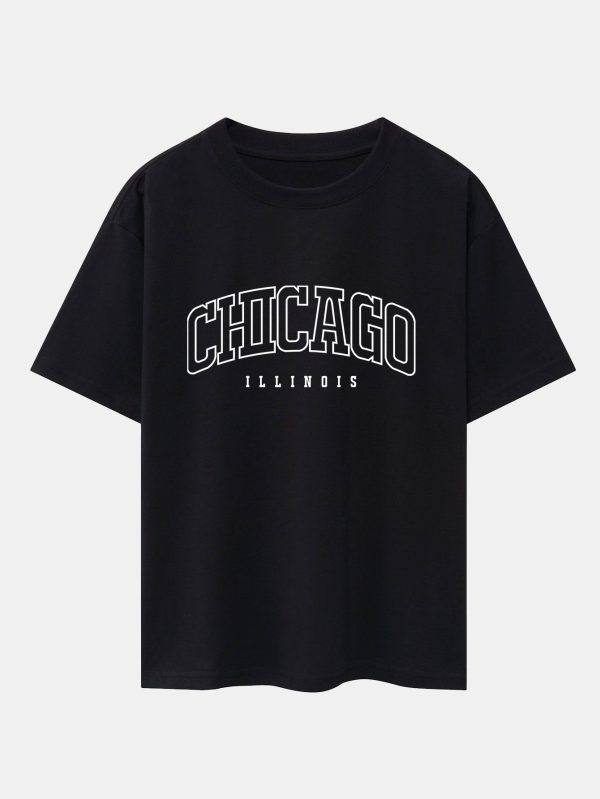 eca1c240c0ab9dd353202e90280fa245a05c62199818e86f83d4aa3c21f5e5ab.jpg Chicago Print Oversize T-Shirt