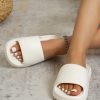 Fashion White Slides For Women, Single Band EVA Slippers