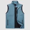 Men's Lightweight Vest Windproof Sleeveless Jacket Outdoor Hiking Camping Fishing Photography Gilet with Zip Pockets