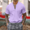 Gentleman business short-sleeved fitness zipper T-shirt