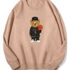 Basketball Bear Print Cotton Sweatshirt