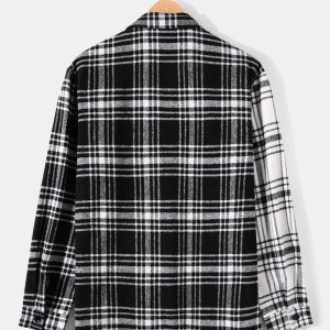 Patchwork Flannel Plaid Overshirt