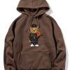 Basketball Bear Print Hoodie
