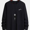 Long Sleeve Mountain Graphic Print Cotton T-Shirt
