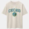 Chicago Coat Of Arms Print Drop Shoulder Oversize T-Shirt