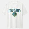Chicago Coat Of Arms Print Drop Shoulder Oversize T-Shirt