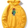 Guitar Bear Print Hoodie