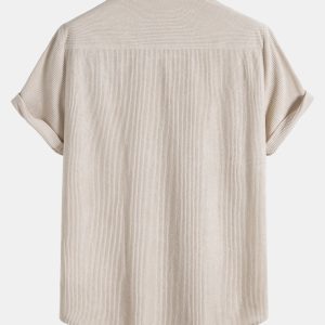 Corduroy Button Up Short Sleeved Shirt