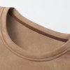 2 In 1 Faux Suede Crew Neck Sweatshirt