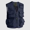 Men's Outerwear Vests Mesh Sleeveless Outdoor Work Vest with Multi Pockets Cargo Waistcoat Fishing