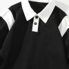 Contrast Polo Sweatshirt