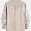Long Sleeve Polo Collar Corduroy Shirt