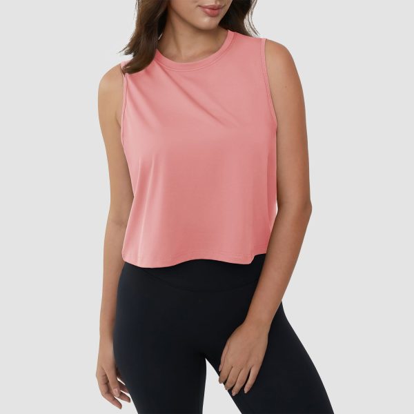 Crop Tops for Women Athletic Running Workout UPF 50+ Cropped Tank Tops