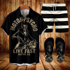 Suitmens Men's Modified Motorcycle Print Shirt Three-Piece Set 065