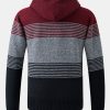 Zip Up Striped Hooded Sweater