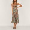 Elegant Print Suspender Dress