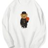 Basketball Bear Print Cotton Sweatshirt
