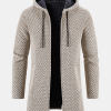 Long Line Textured Hooded Sweater