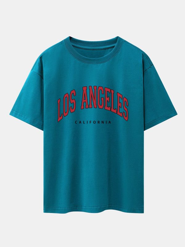 Los Angeles Print Drop Shoulder Oversize T-Shirt
