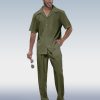 Suitmens Men's Solid Short Sleeve Walking Suit 3 Colors