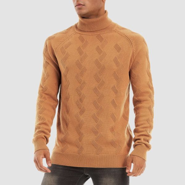 fb3dcf92ada9b36cefb91e41c4b3f0a248ab825f884221933ce58ae69b20da14.jpg Men's Turtleneck Sweater Heavyweight Long Sleeves Cotton Pullover Knitted Casual Sweatshirt