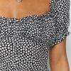 Sexy Square Collar Printed Split Dress