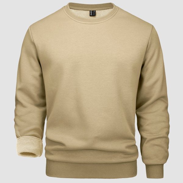 Men's Crewneck Sweatshirt Long Sleeve Casual Warm Fleece Pullover Hoodie