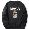 Nasa Bear Print Raglan Sleeves Sweatshirt