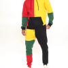 Men's Colorblock Print Hoodie Set
