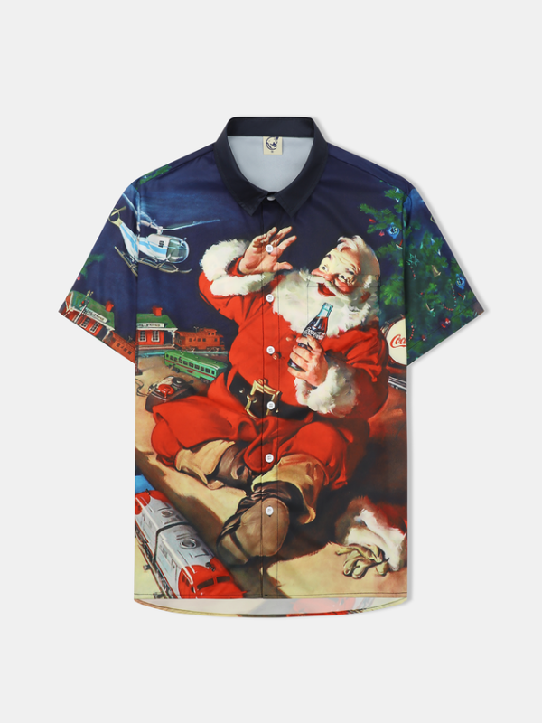 fcc018bf1b81efad5c19178704a2d24c285606d13db4fd7a2aeb55df1a90e55d.png Men's Christmas Collection Casual Short Sleeve Hawaiian Shirt with Chest Pocket