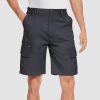 Men Classic Cargo Lightweight Many Pockets Work Elastic Waist Casual Cotton Comfortable Shorts