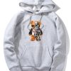 Robotic Bear Print Hoodie
