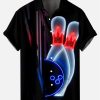 Suitmens Men's Hawaiian Bowling  Print Shirt Three-Piece Set 046